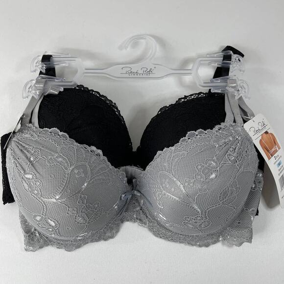 Rene Rofe Lingerie Extreme Push Up Lace Detail Padded Bras 2 pack 36C NEW - Picture 1 of 12